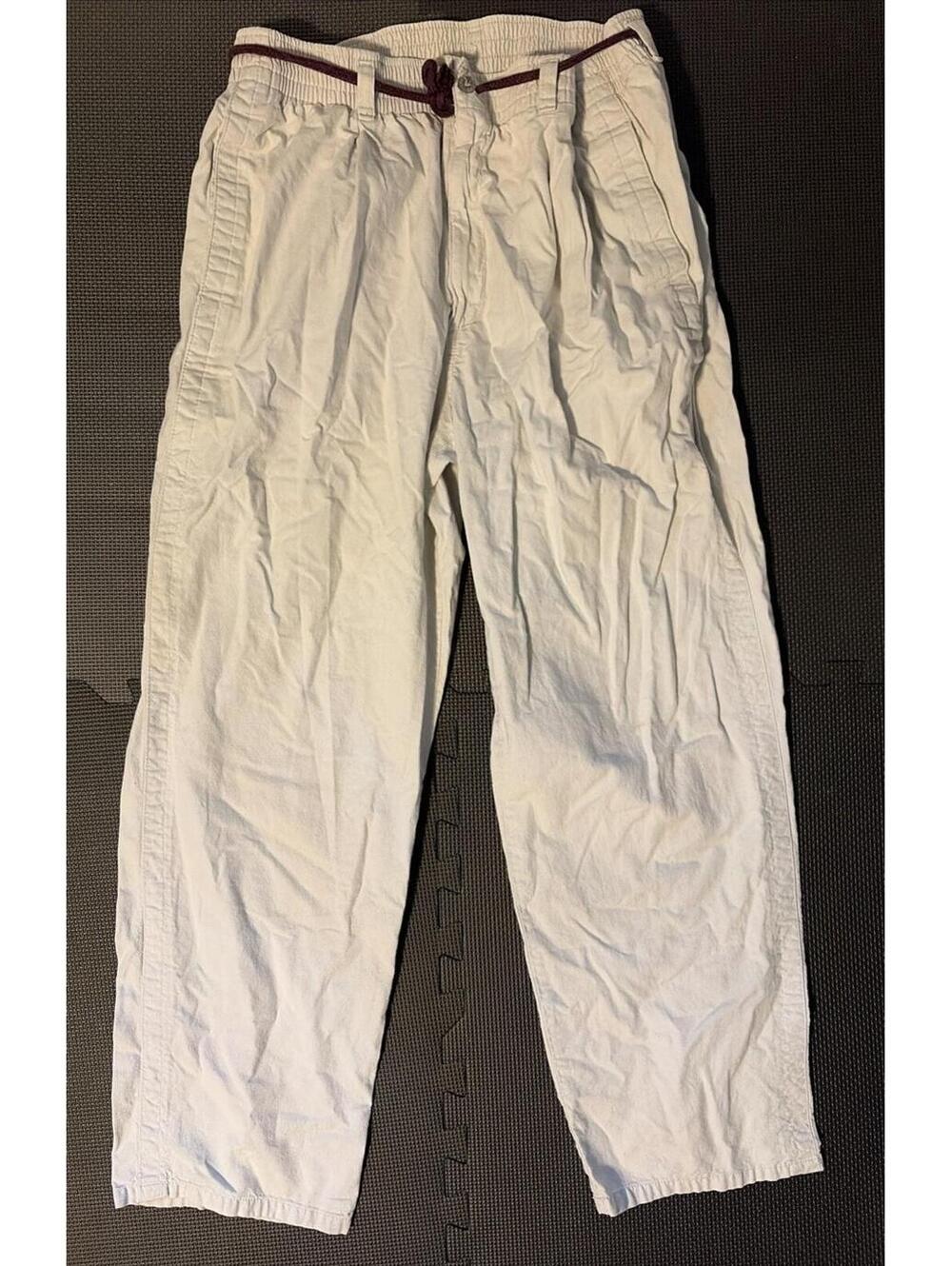 Vintage Dockers Sport Khaki Pants Mens Large 36x38 Elastic Waist Pleated Tan